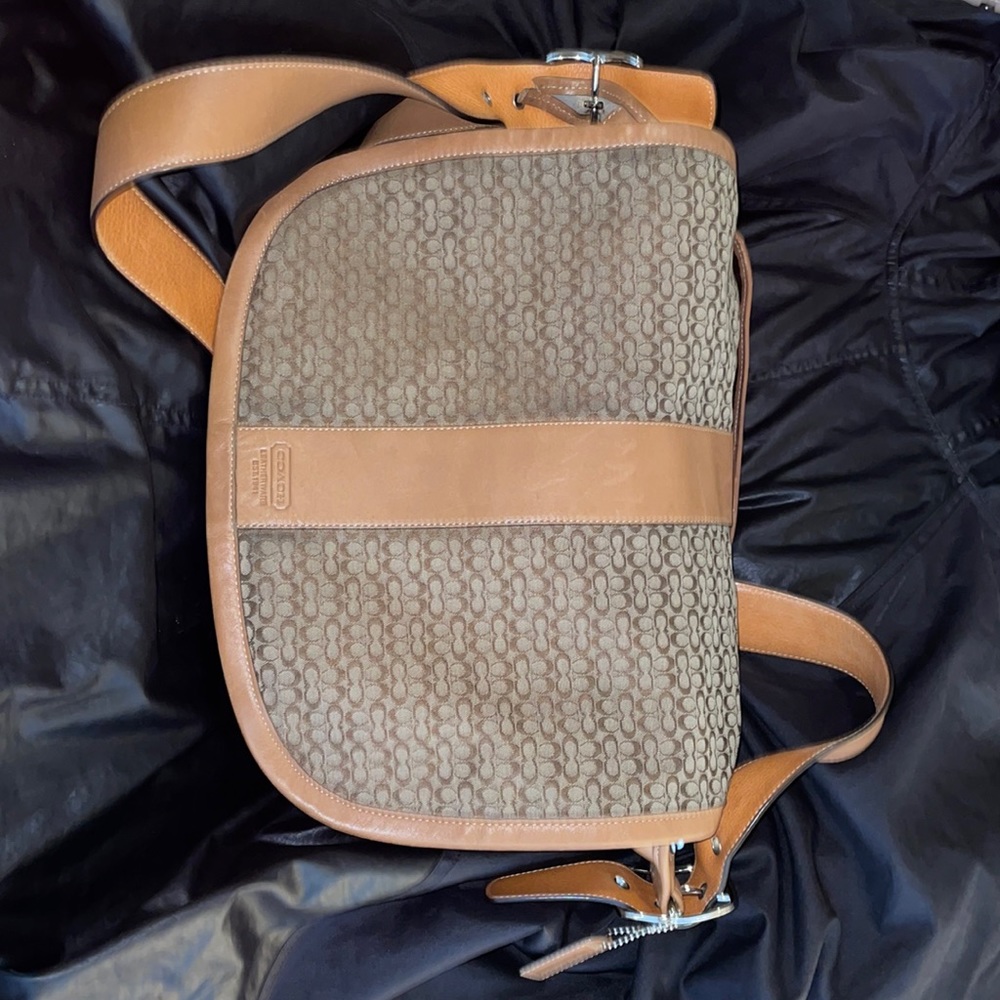 Brown Coach messenger bag